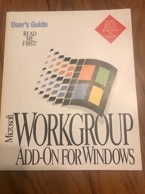 Microsoft Workgroup Add- On For Windows Instruction Manual Only Ships N 24h