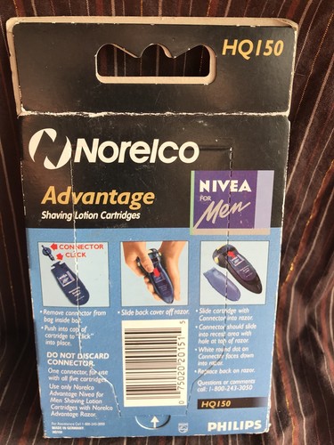 NIB Philips Norelco Nivea Men Moisturizing Shaving Lotion 5 Cartridges HQ150