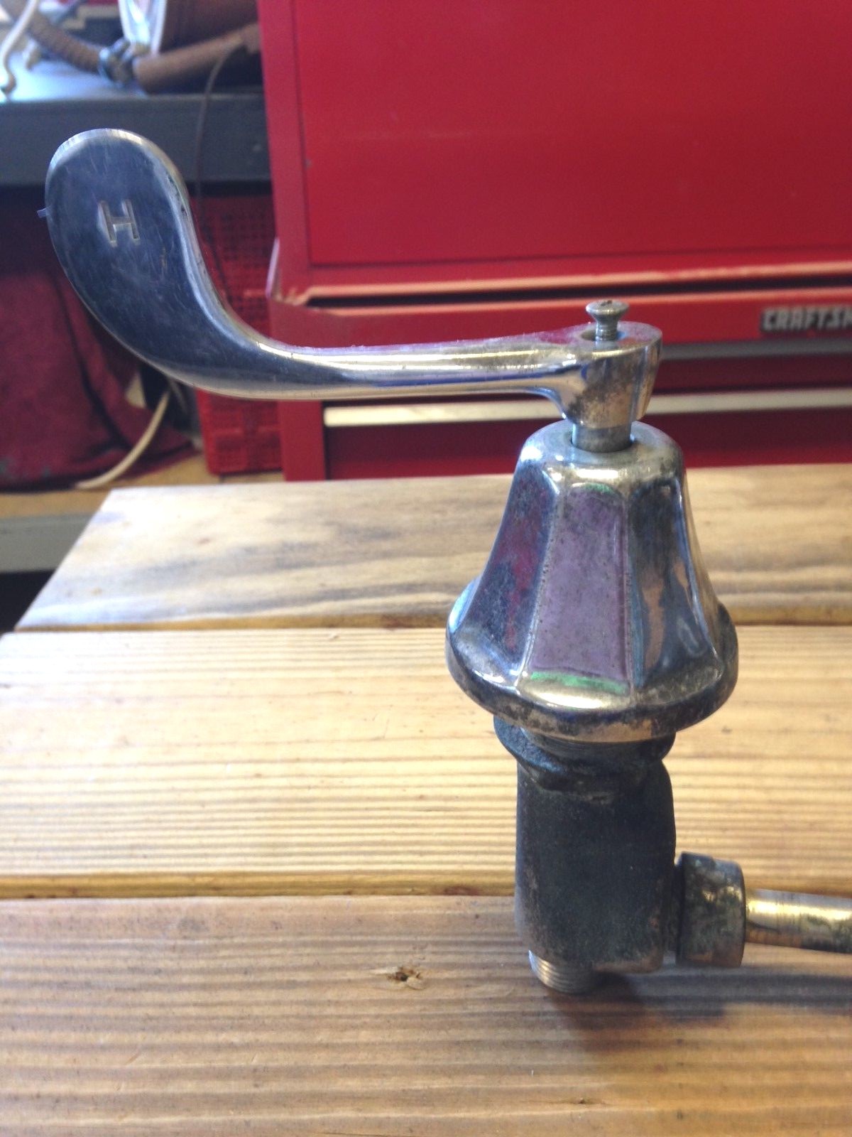 VINTAGE 1950 CHROME ON BRASS KITCHEN SINK FAUCET SET (Partial)