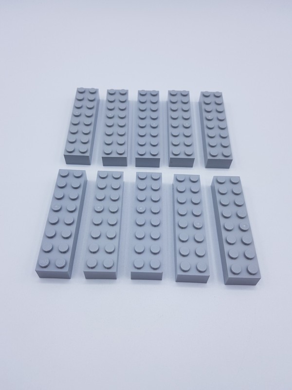 Lego Lot 10 X Brick 2x8 Light Bluish Gray Ref 3007 / 93888 *Neuf*