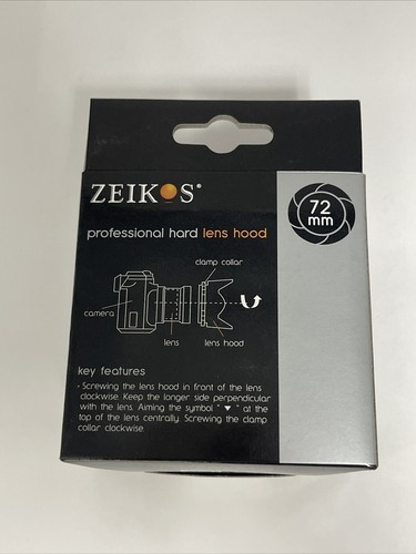 Zeikos 72mm 3pc Filter Kit And Lens Hood BUNDLE Brand New
