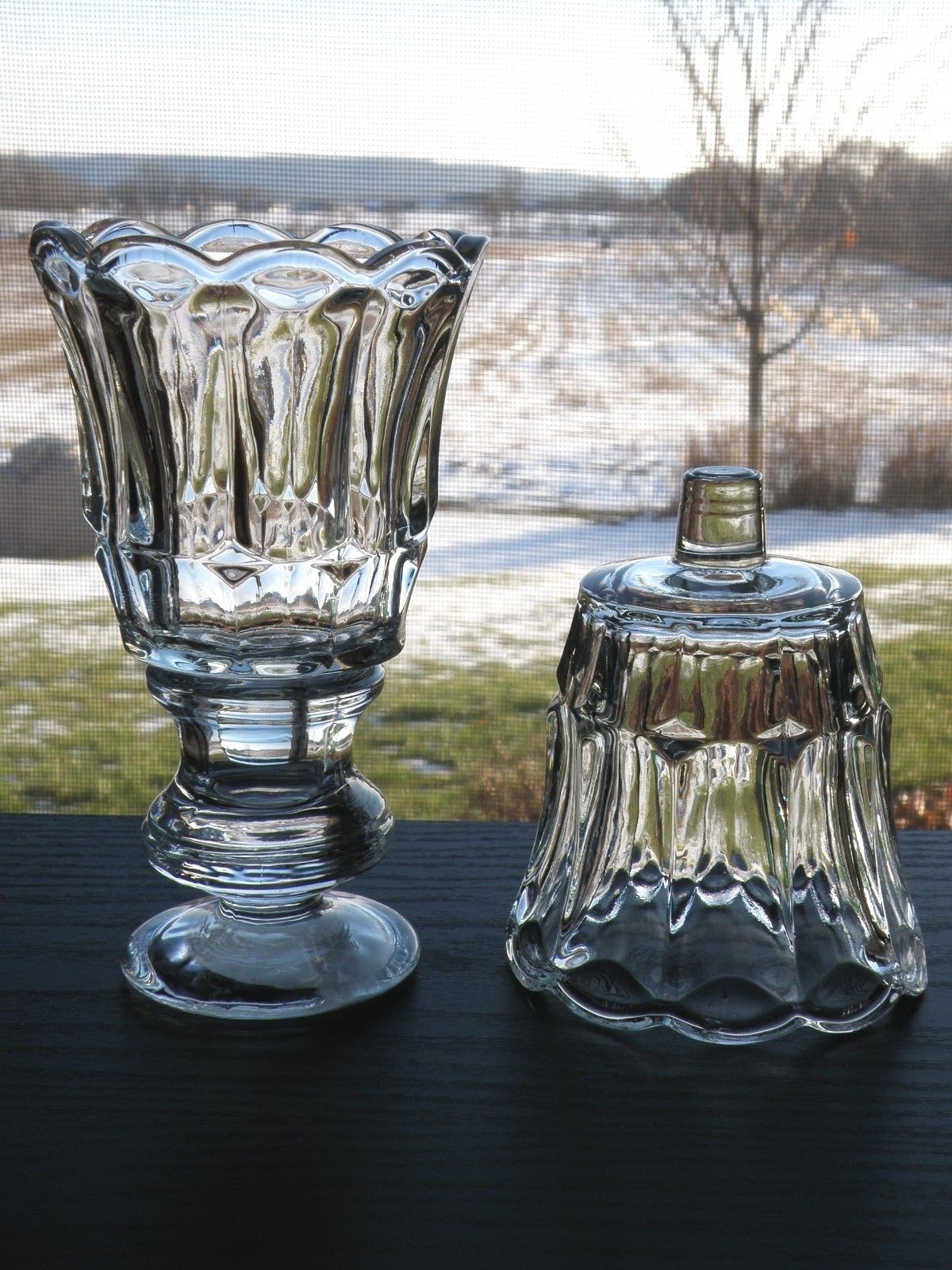 Set of 2 Homco Home Interiors STARLITE Clear Glass Votive Cup Candle Holders