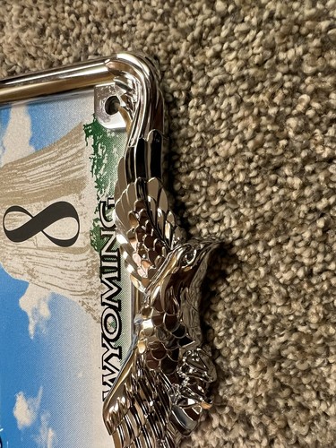 MOTORCYCLE Chrome American Eagle License Plate Tag Frame Holder