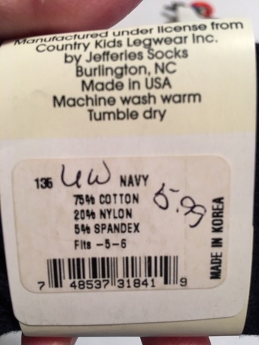 Country Kids Boys' Dress Rib Cotton Blend Crew 3 Pair Socks Navy 5-6