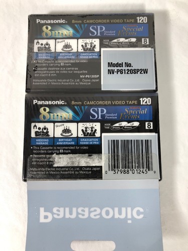Brand New Package Of 2 Panasonic 8mm Camcorder Tapes Factory Sealed