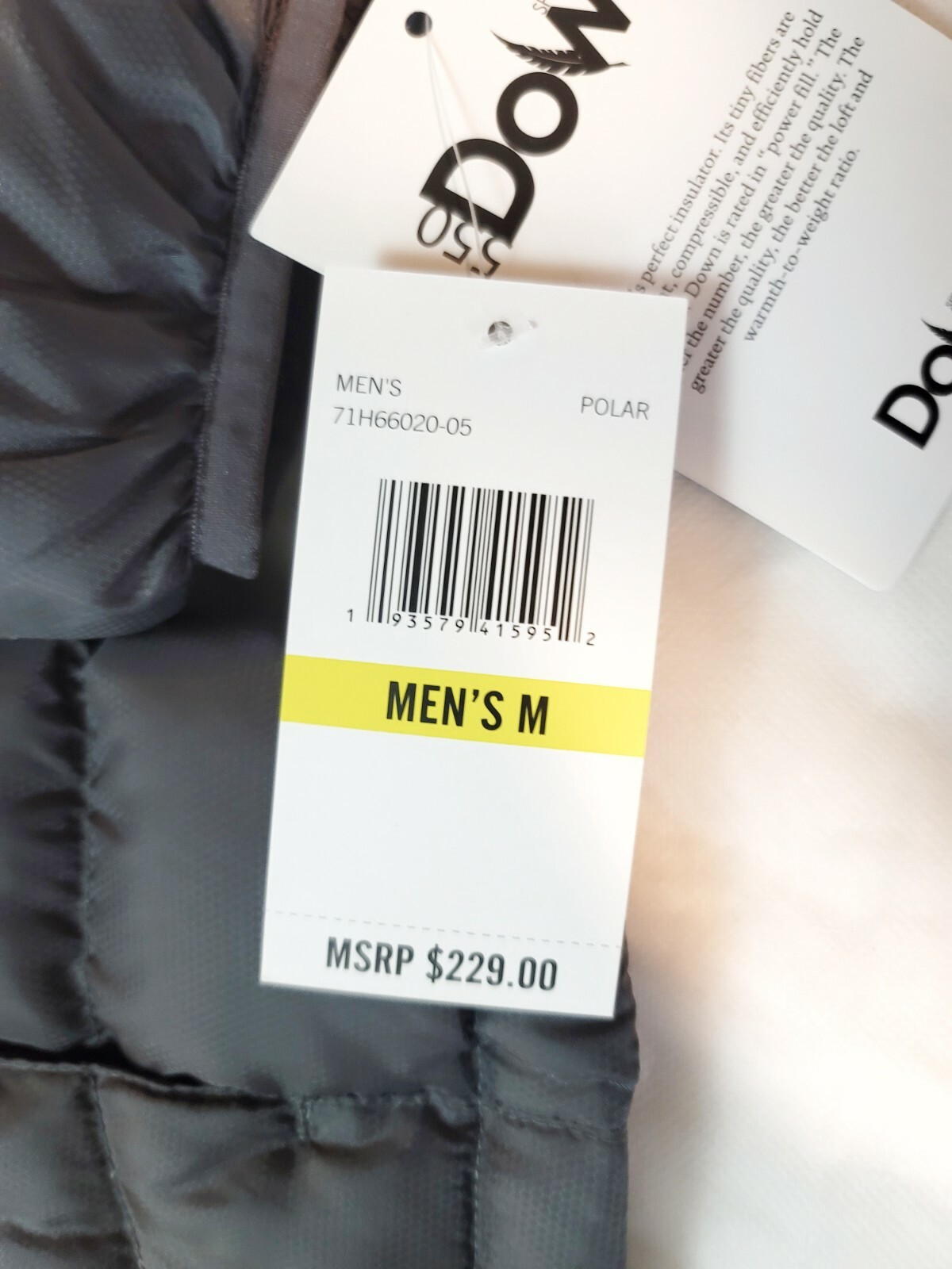 SPYDER NEU SPYDER PELMO DAUNENJACKE - HERREN M POLAR GRAU / SCHWARZ PUFFER MSRP