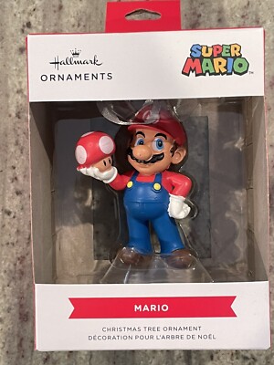 Hallmark Nintendo Super Mario Bros Mario with Super Mushroom Christmas Ornament