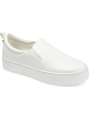 

JOURNEE COLLECTION Женские белые кроссовки без шнурков на круглой платформе Patrice, Белый, PATRICE