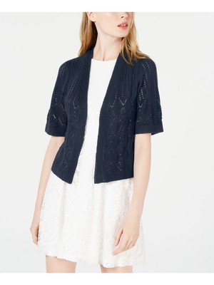

SIGNATURE BY ROBBIE BEE Женская темно-синяя кофта с коротким рукавом Petites, Navy