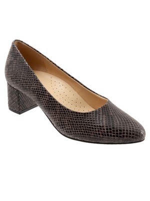 TROTTERS Womens Brown Snake Print Kari Slip On Leather Pumps Shoes 8.5 W