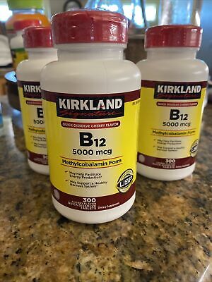  Kirkland Vit B12 5000 mcg 300 Quick Dissolve Tablets Cherry Flavor