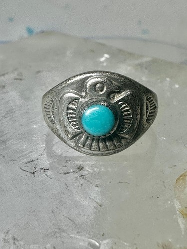 Navajo Phoenix ring turquoise size 4.75 sterling silver Bell trading women girls