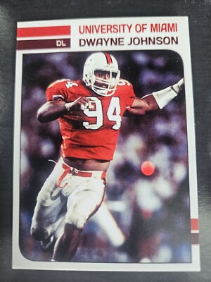 Dwayne Johnson Miami Hurricanes 1994 custom ROOKIE RC The Rock