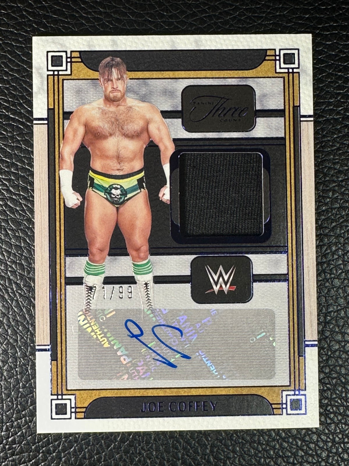2024 Panini Three Count WWE Blue Joe Coffey 71/99 Wardrobe