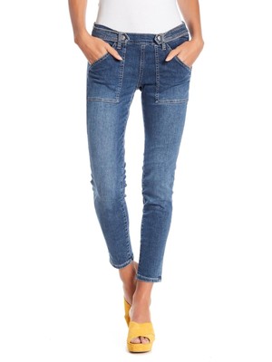 

Голубые женские джинсы скинни с карманами FREE PEOPLE Талия 25, Синий, OB817435