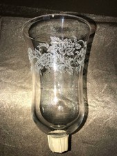 Vintage HOMCO etched glass floral flowers peg bottom ...