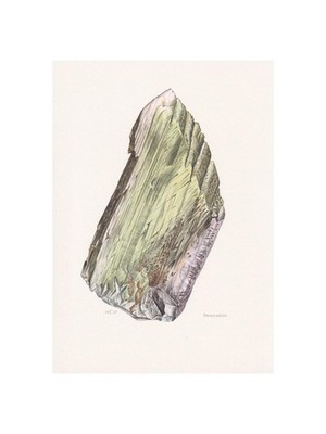 1968 SPODUMENE Print - Mineral Gift - Rock Art - Element - 7.5 x 10.6 Inches