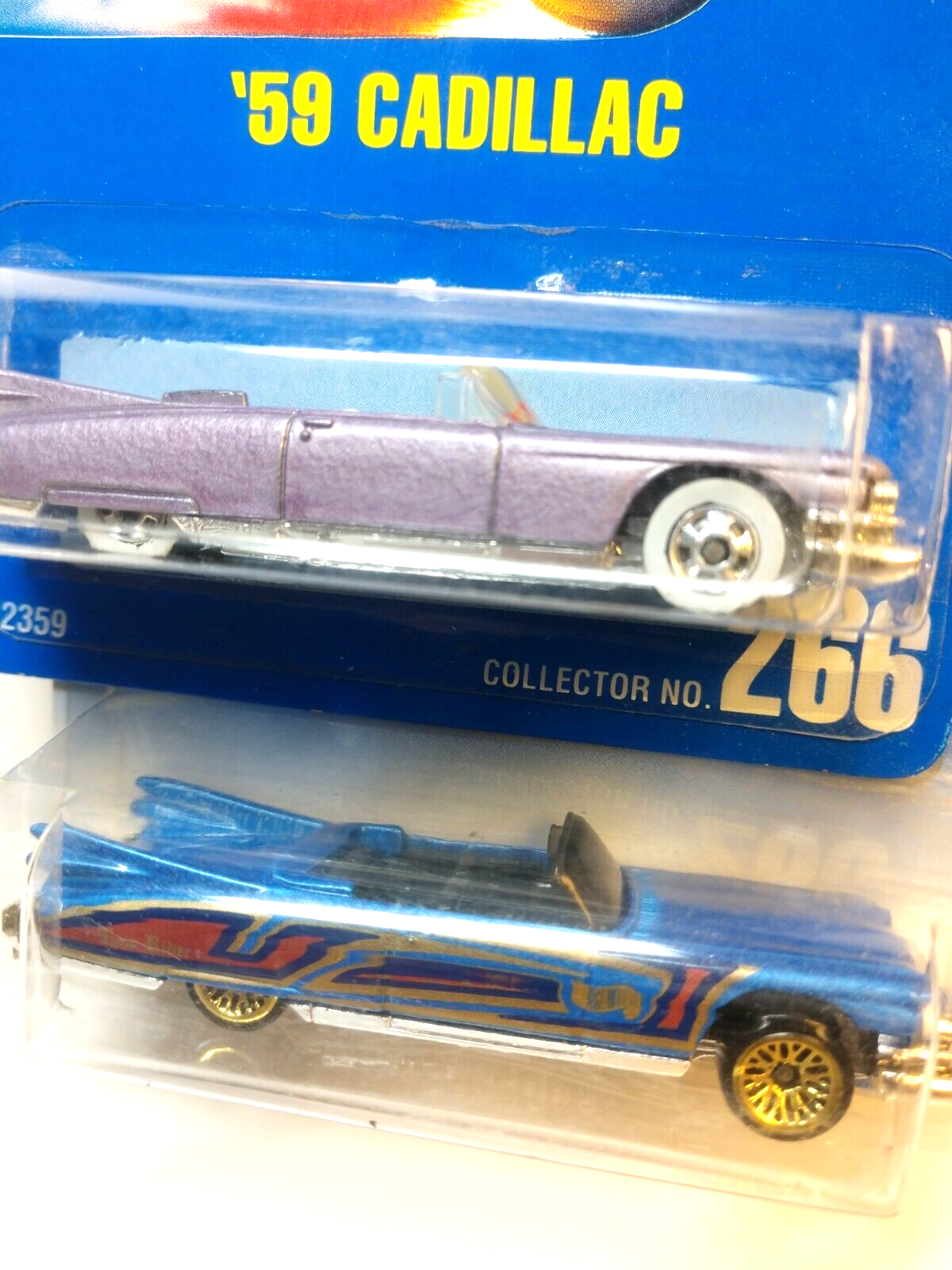 59' Cadillac ミニカーセット 2台 Hot Wheels Lot of 2 '59 Cadillac #266 COLOR & WHEEL