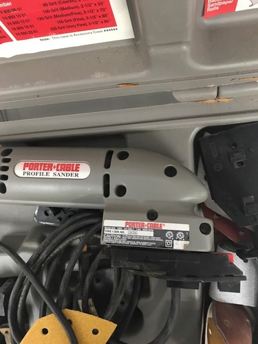 Porter Cable Profile Sander Model 444 & Case w/ attachments Made in USA