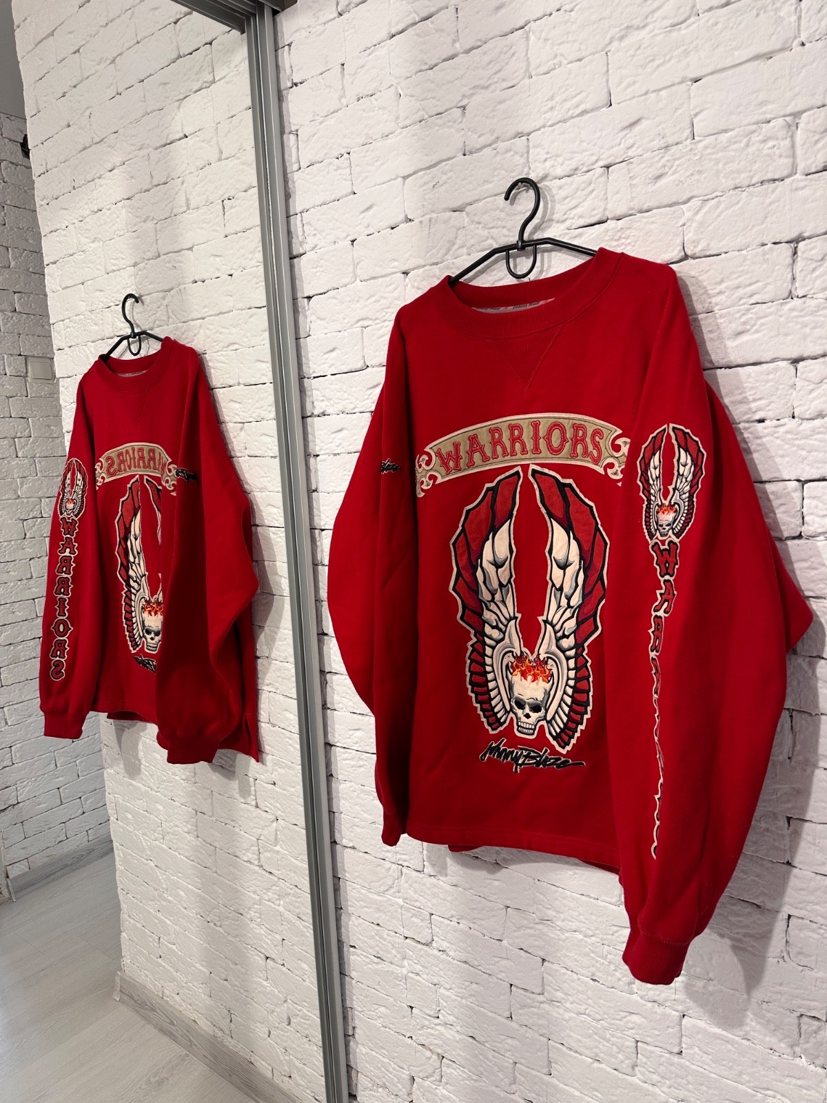 Vintage Johnny Blaze Warriors Sweatshirt XL Red Rare 90s Hip