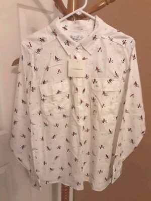 CROFT & BARROW Ladies Shirt With Cardinals~ Size XL~ NEW W/Tags~ 100% Cotton