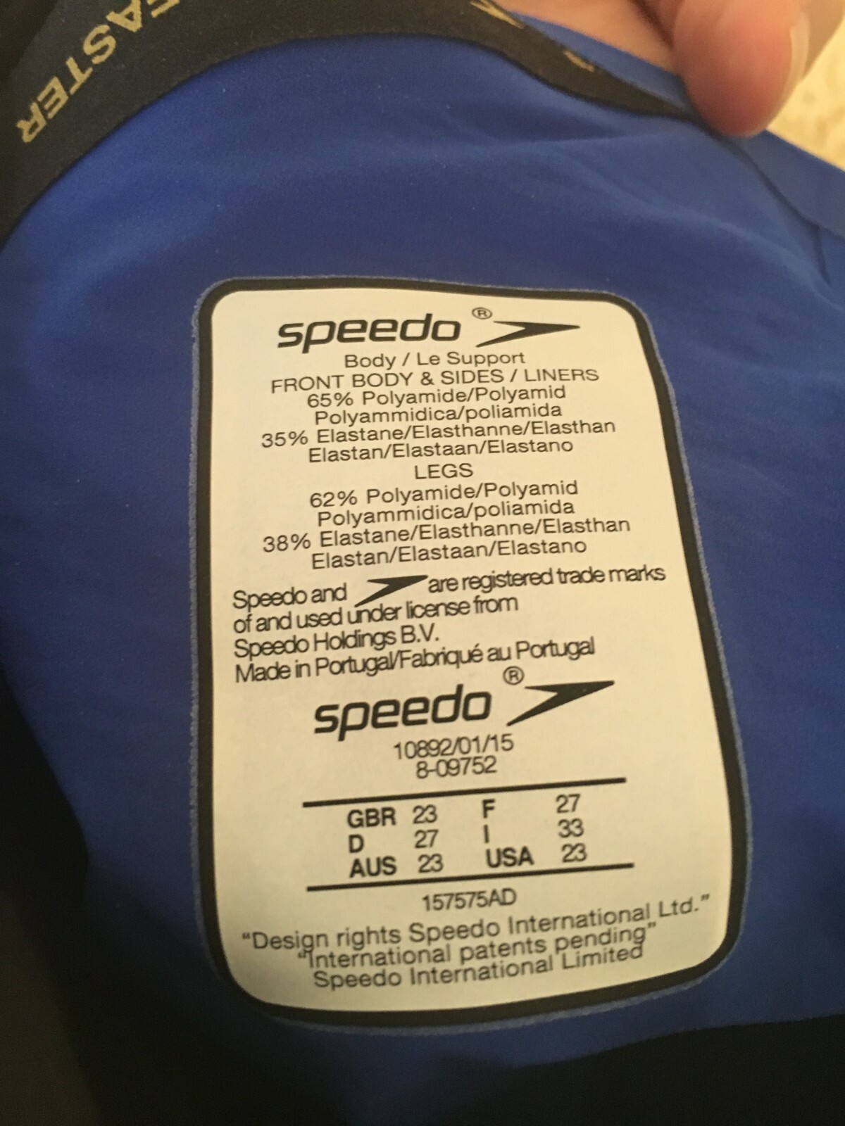 Speedo LZR Racer X Blue/Red Openback Kneeskin Size 23