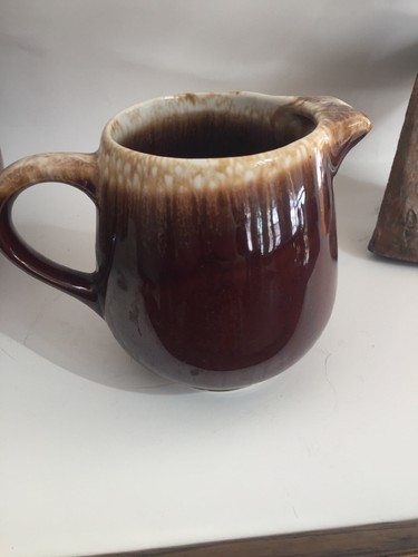 Hull Pottery Brown Drip Tea Pot Creamer & And 1 Cup