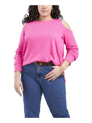 

VINCE CAMUTO Женский топ с открытыми плечами и круглым вырезом плюс, Розовый