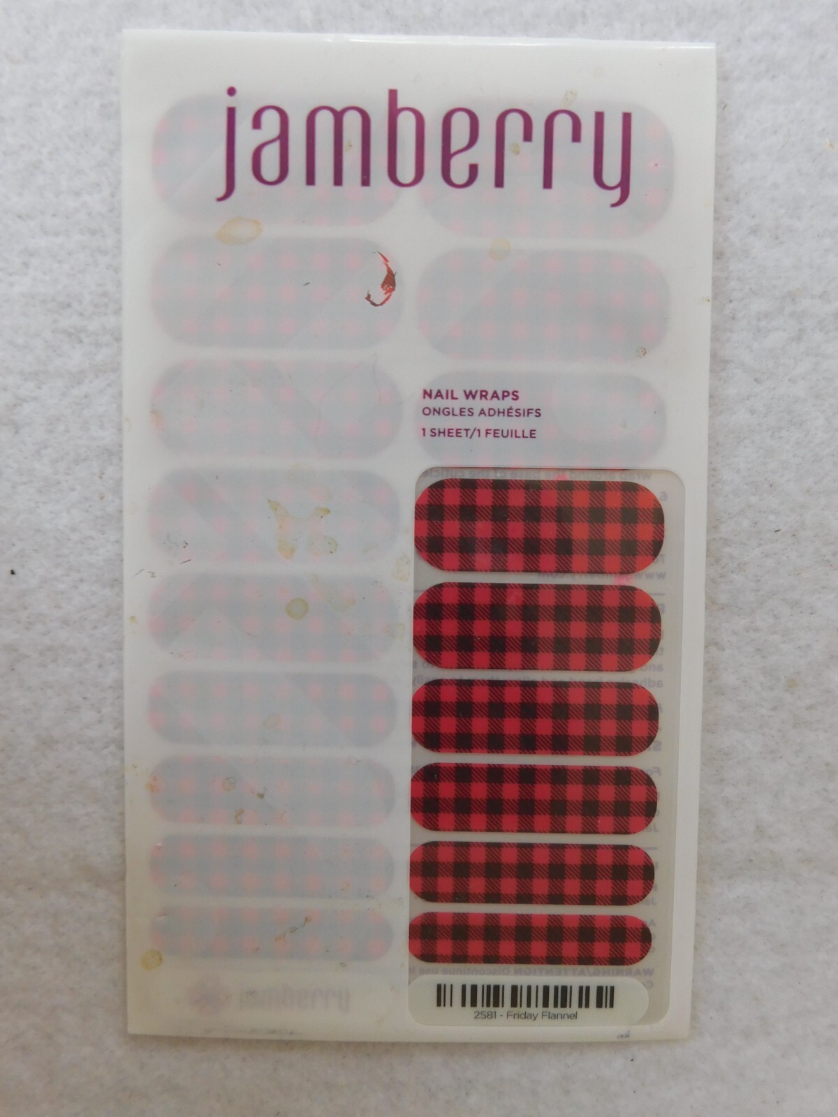 Jamberry Red & Black Plaid NAIL POLISH STRIPS