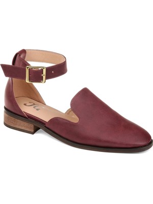 

JOURNEE COLLECTION Женские бордовые балетки Dorsay Loreta с квадратным носком, размер 12 м, Burgundy, LORETA-FLAT