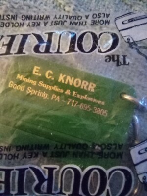 E.C. Knorr Mining Supplies Good Spring Pa. Keychain Advertising