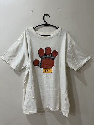 Rare Nike Kobe Bryant 4 Rings Puppet Hand White Shirt Size Large 100% cotton