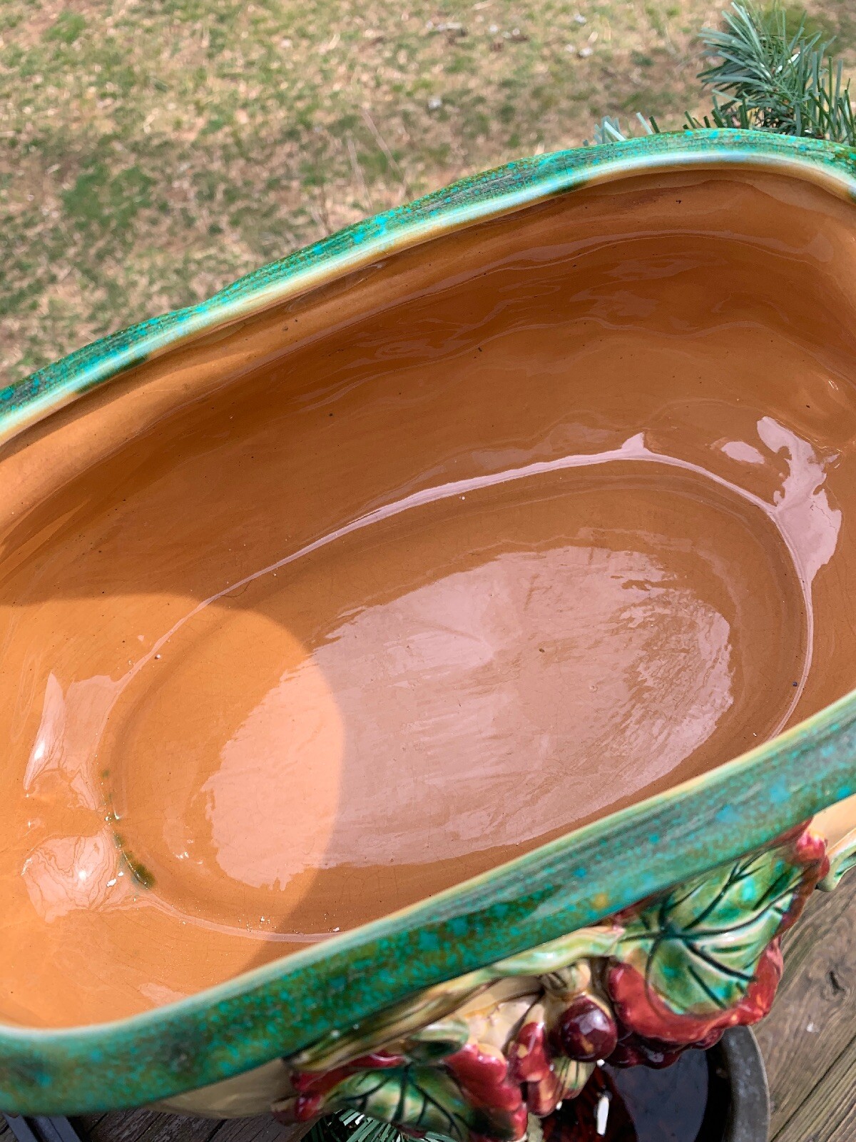 Pacific Rim GORGEOUS Home Decor Grapevine 3D Grapes Wine Ceramic Bowl 5.5x12.5