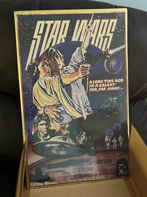 STAR WARS MOVIE POSTER A NEW HOPE METAL/TIN SIGN 15x24! RARE! NEVER BEEN USED!
