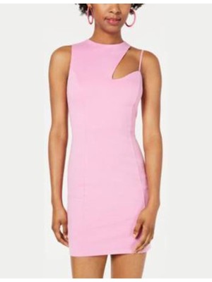 

MATERIAL GIRL Женское розовое мини-платье без рукавов на одно плечо для вечеринок, Розовый