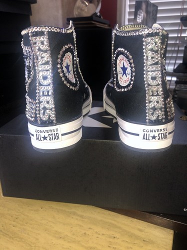 Pre-owned Converse Crystallized Greenbay  Bling-custom-made Any Team Any Sport Sz7-11 In Purple