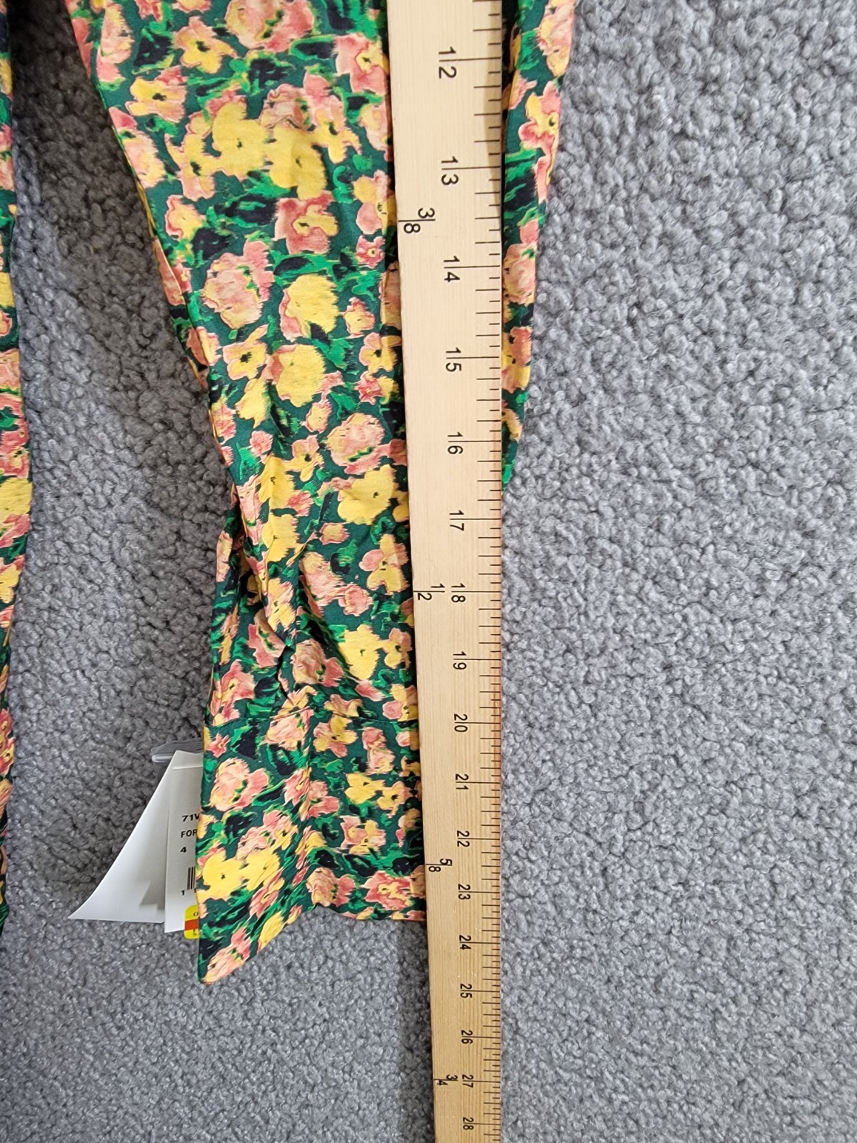 French Connection Aleezia Flavia Floral A-Line Dress Women's 4 Forest Green L/S - Picture 5 of 19