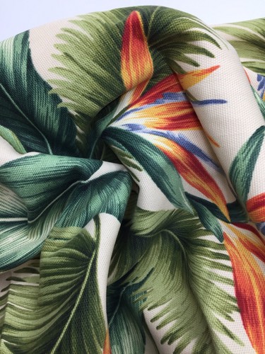 2 Yards VTG Richloom Palms W/ Bird Of Paradise Upholstery Fabric 54