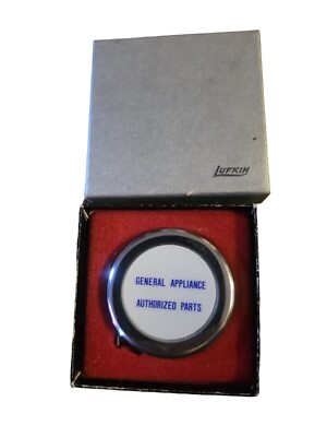 Vintage Round General Appliance Lufkin Chrome Advertising Tape Measure Tool