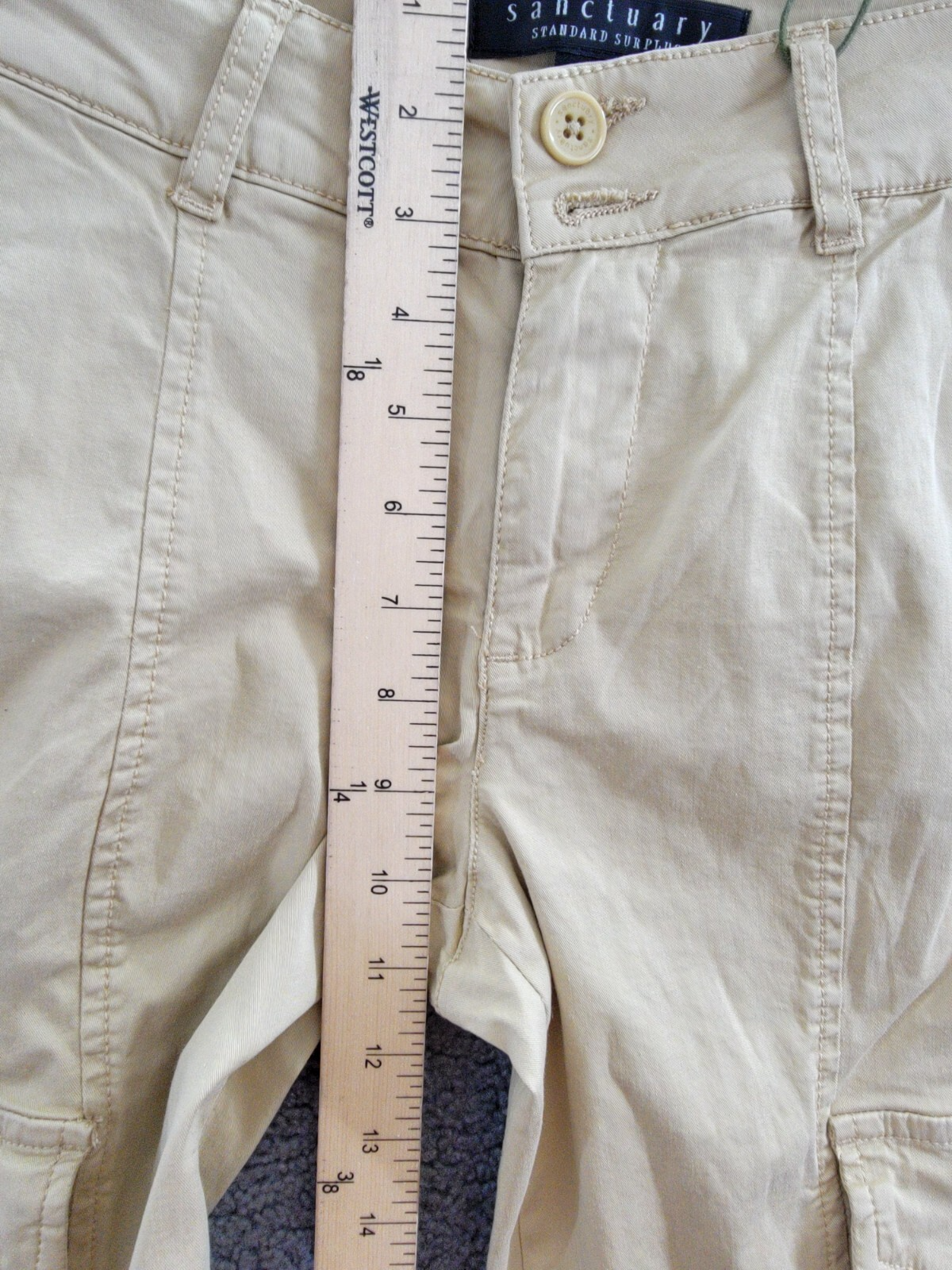 Sanctuary Rebel Cargo Pants Women's 24 True Khaki Belt Loops Button Closures~ - Picture 8 of 18