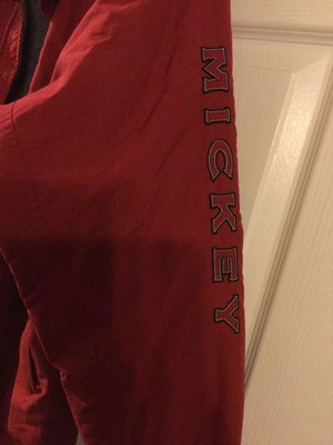 Authentic Disney Mickey Mouse Bomber Jacket, Red, Unisex Size Small