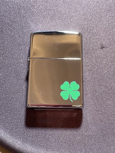 Zippo Windproof Lighter A Bit O' Luck with Green Four Leaf