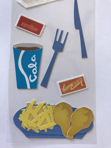 NIP FAST FOOD A TOUCH OF JOLEE'S DIMENSIONAL STICKERS BURGER CHICKEN FRIES COLA