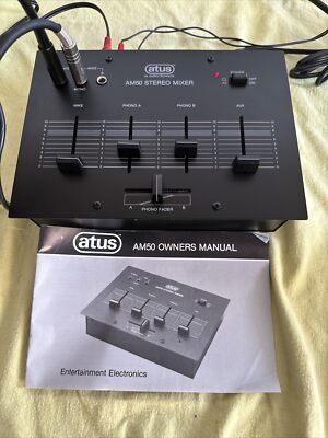 ATUS AM50 STEREO MIXER by Audio-Technica. tested works great (FREE SHIPPING)