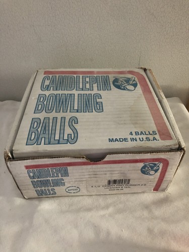 VTG EPCO Candlepin Bowling Balls Set Of 4 Blue/Black Scorpion Pro Rubber 4 1/2”