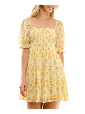 Женская желтая юбка TRIXXI с подкладкой на талии и коротким рукавом до локтя для юниорок S