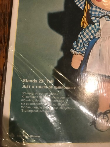 Vintage Bucilla GINGHAM GIRL DOLL Creative Needlecraft Kit 1916 New Sealed Pkg