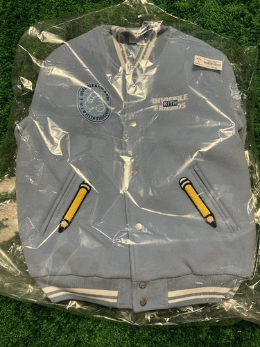 KITH x Invisible Friends M - Wool Bomber Jacket, Light Blue IN
