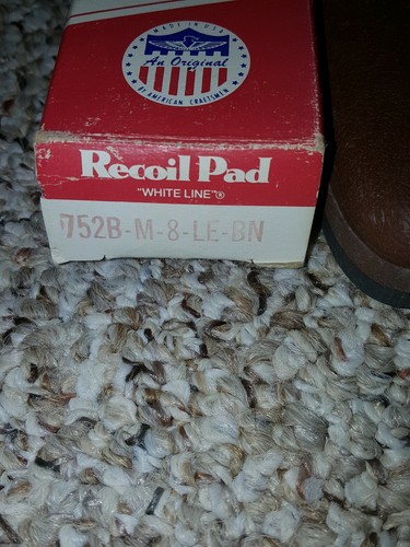 NOS Vintage Pachmayr White Line Recoil Pad 752B-M-8-LE-BN old english brown