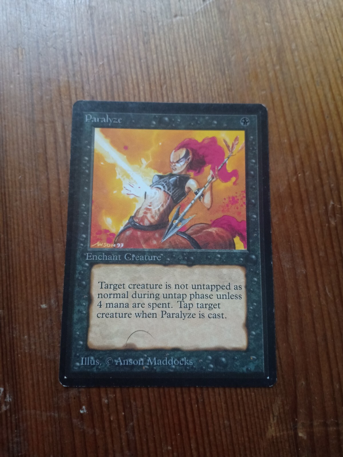 麻痺/Paralyze Signed Beta Artist Proof MTG Magic Paralyze Signed Artist Proof x1 Revised 3RD Anson